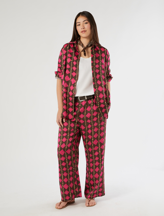 Koszula z satyny i wiskozowy - Marina Rinaldi