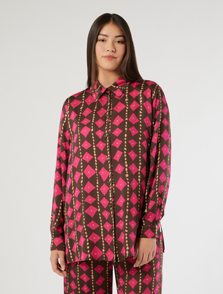 Viscose satin shirt - COCOA
