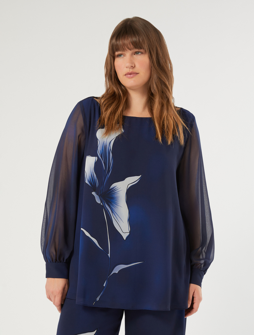 Georgette blouse - MIDNIGHTBLUE - Marina Rinaldi - 3