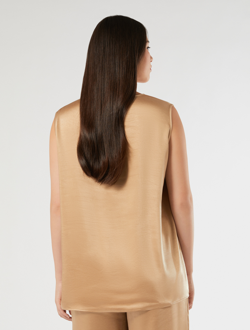 Satin top with sequin embroidery - BEIGE - Marina Rinaldi - 4