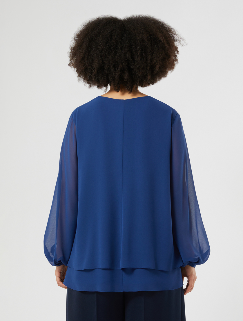Georgette blouse - CORNFLOWER BLUE - Marina Rinaldi - 4
