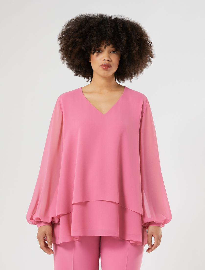 Georgette blouse - PINK - Marina Rinaldi - 3