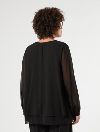 Georgette blouse - BLACK - Marina Rinaldi - 4