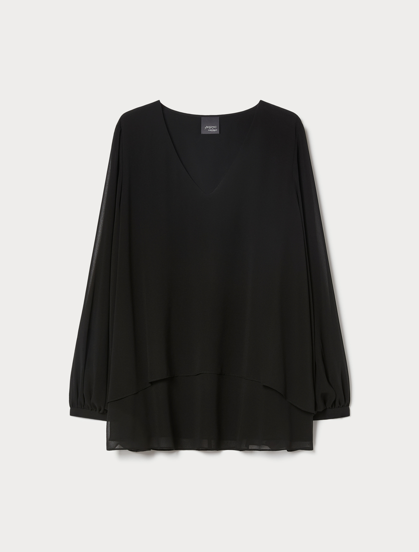 Georgette blouse - BLACK - Marina Rinaldi