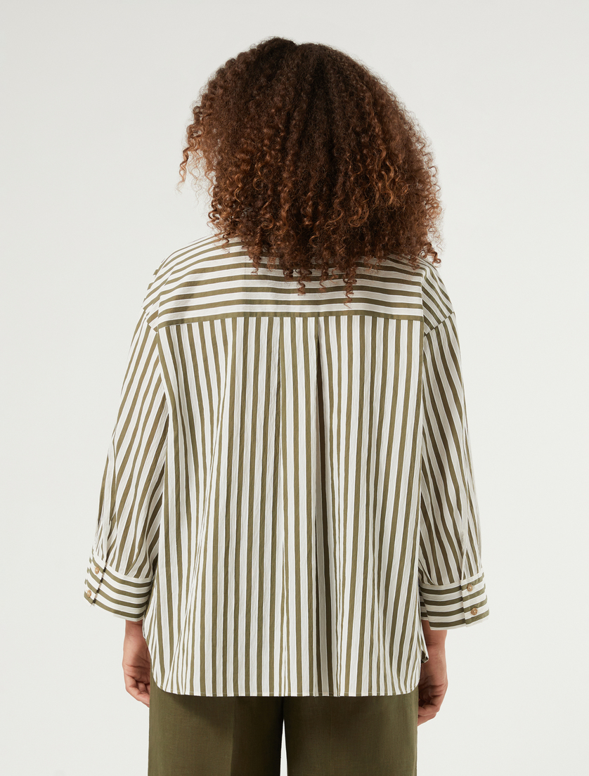 Striped cotton shirt - KAKI - Marina Rinaldi - 4