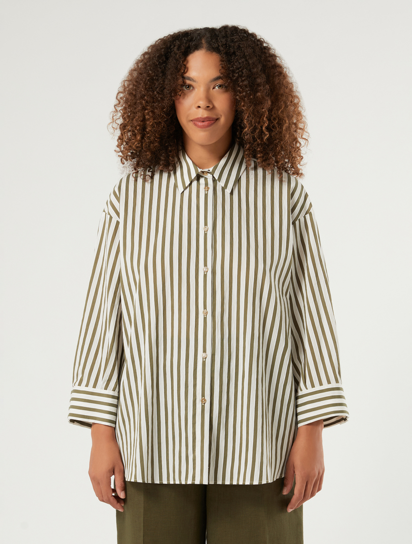 Striped cotton shirt - KAKI - Marina Rinaldi - 3
