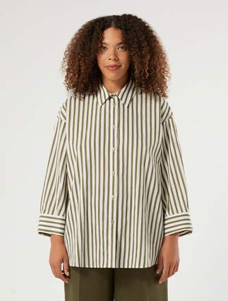 Striped cotton shirt - KAKI