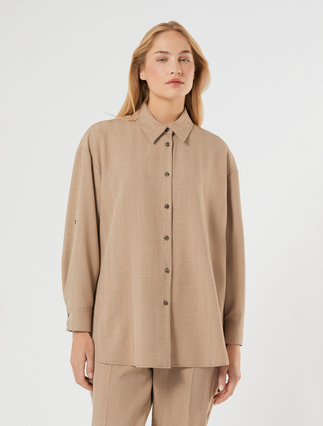 Poplin shirt - HAZELNUT BROWN
