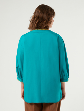 Embroidered cotton poplin blouse - OIL - Marina Rinaldi - 4