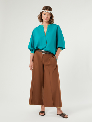 Embroidered cotton poplin blouse - Marina Rinaldi