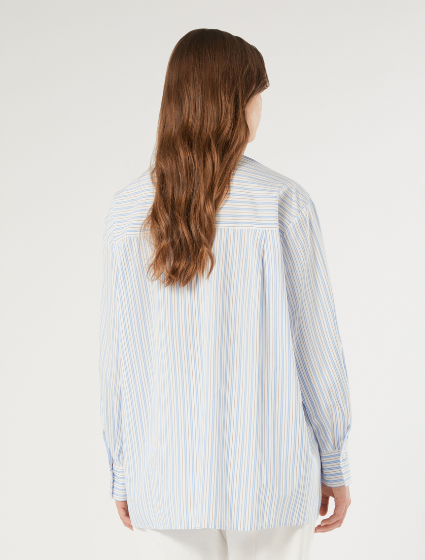 Striped cotton-blend blouse - WHITE - Marina Rinaldi - 4