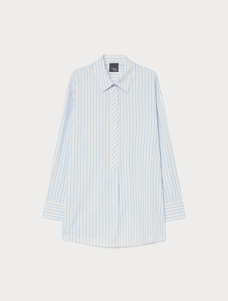 Striped cotton-blend blouse - Marina Rinaldi