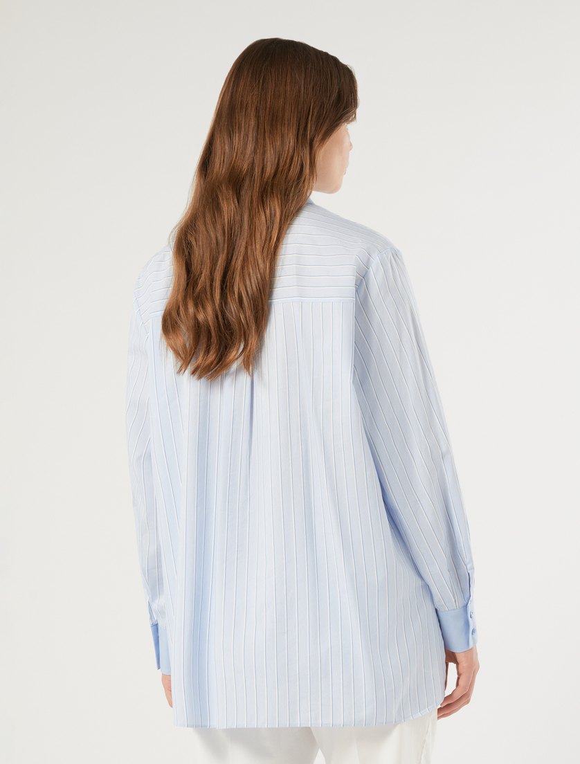 Striped cotton shirt - LIGHT BLUE - Marina Rinaldi - 4