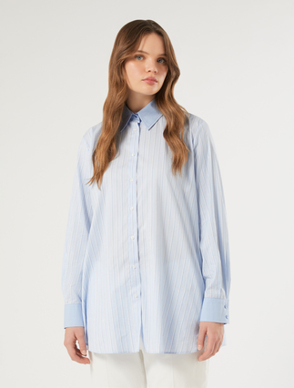Striped cotton shirt - LIGHT BLUE