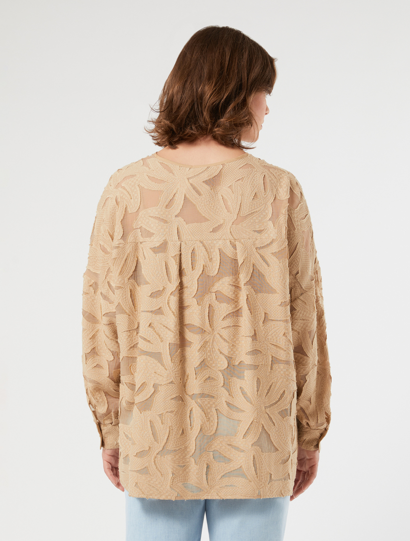 Viscose fil coupé blouse - BEIGE - Marina Rinaldi - 4