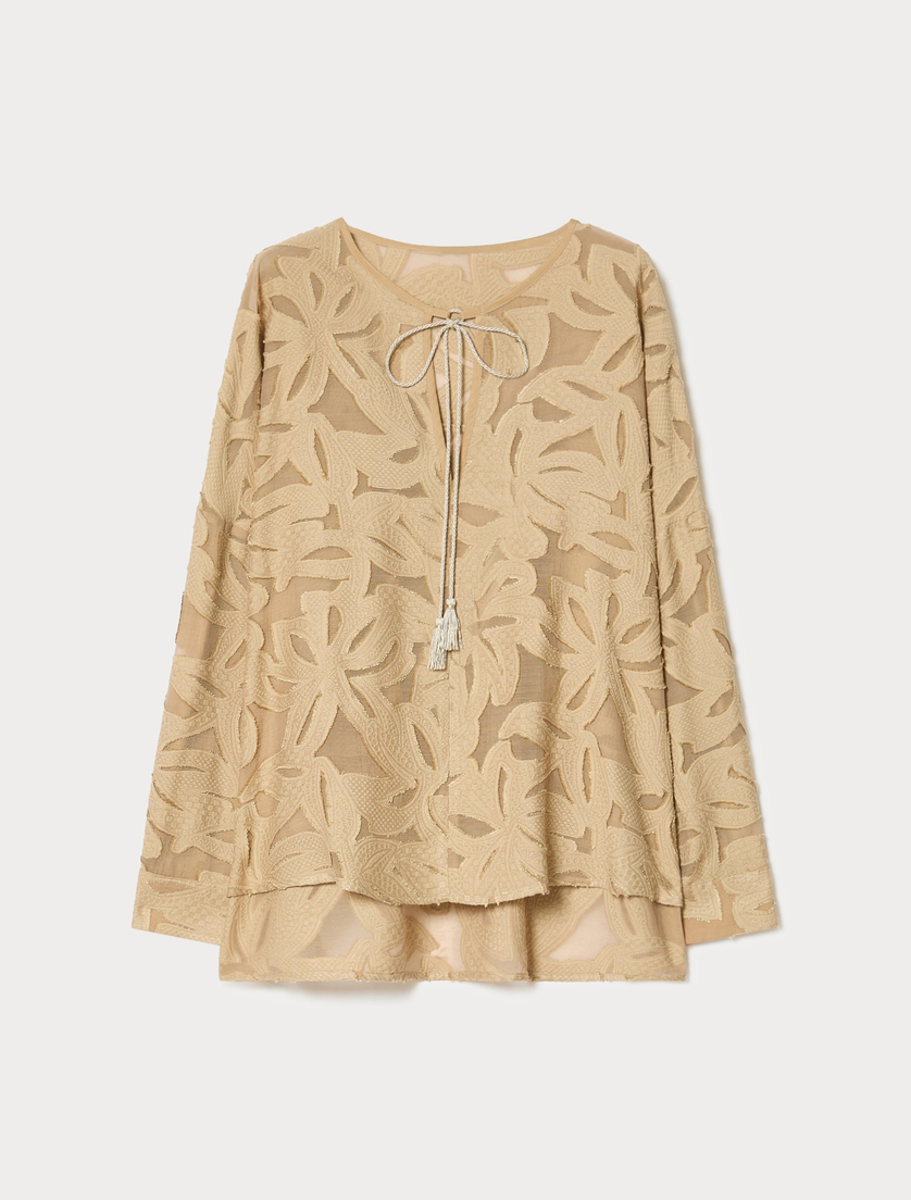 Viscose fil coupé blouse - BEIGE - Marina Rinaldi