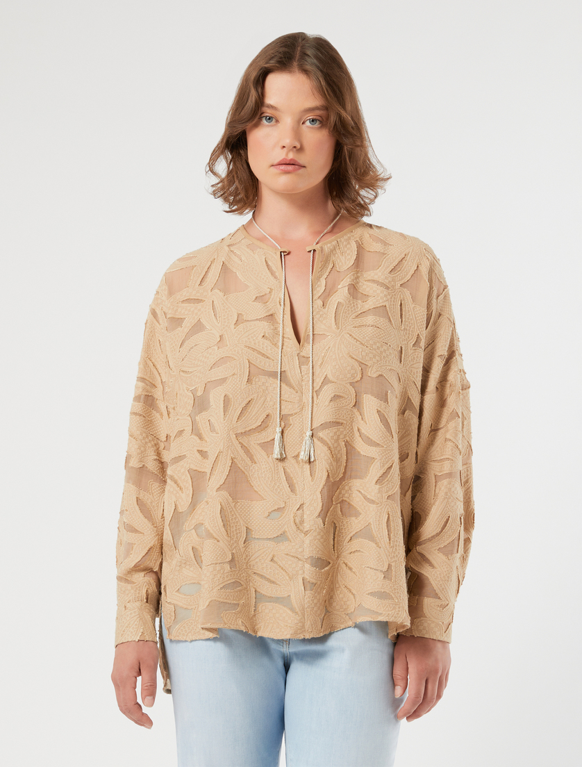 Viscose fil coupé blouse - BEIGE - Marina Rinaldi - 3