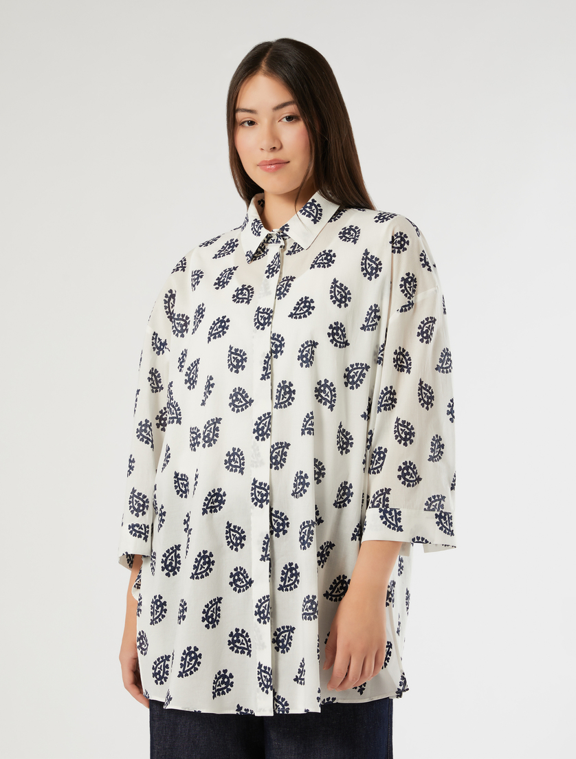 Cotton muslin shirt - WHITE - Marina Rinaldi - 3