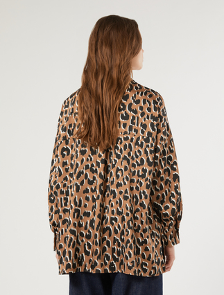 Printed twill blouse - CARAMEL - Marina Rinaldi - 4