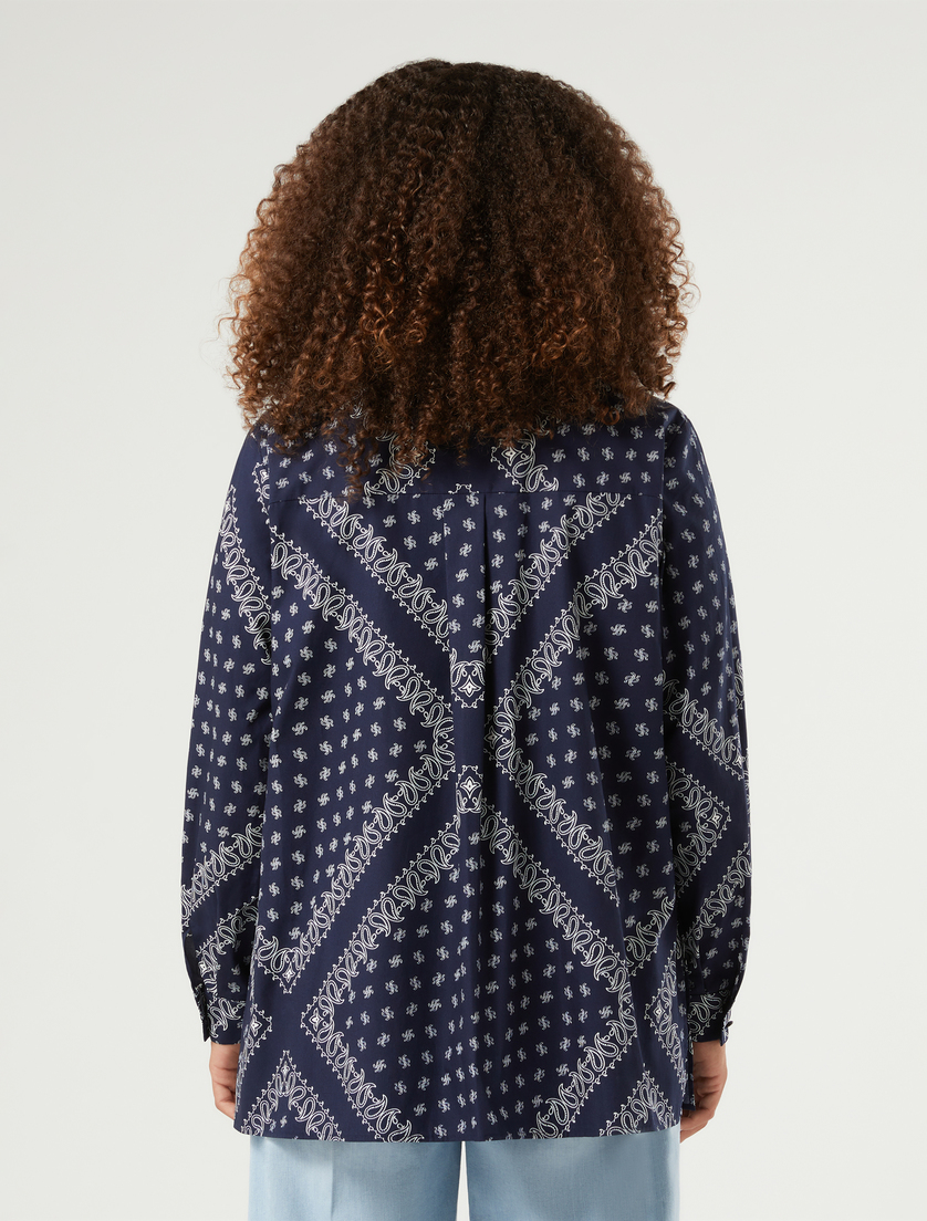 Cotton poplin tunic - ULTRAMARINE - Marina Rinaldi - 4