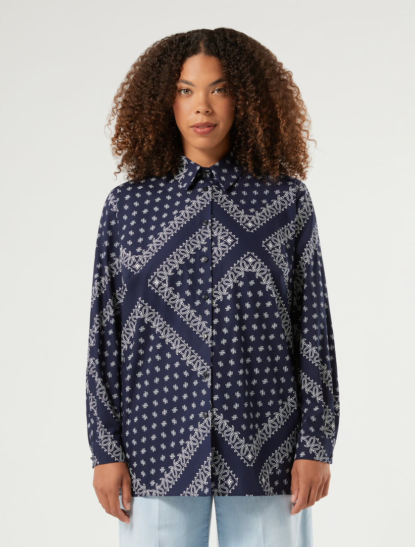 Cotton poplin tunic - ULTRAMARINE - Marina Rinaldi - 3