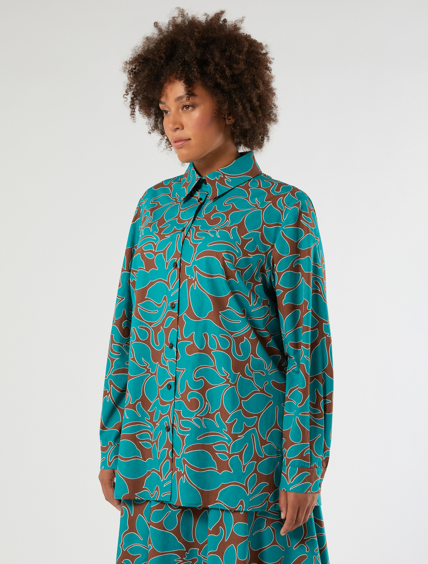 Cotton poplin tunic - BROWN - Marina Rinaldi - 3