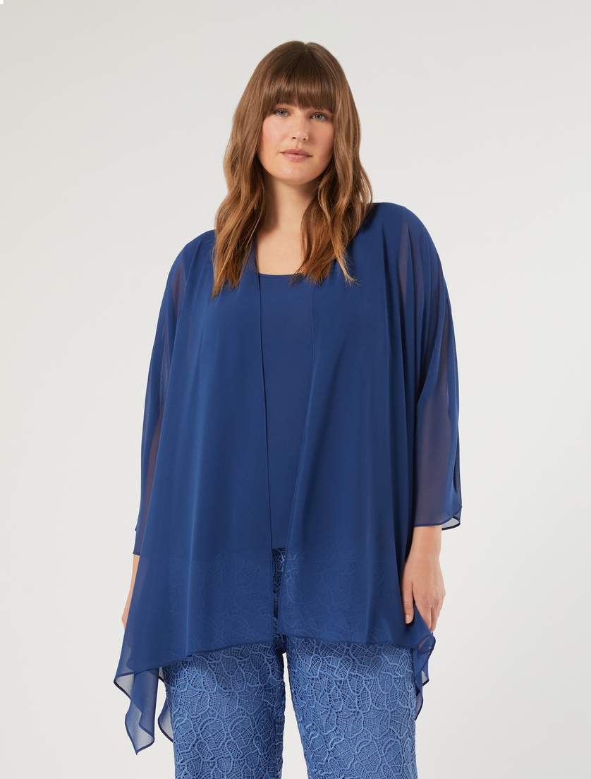Georgette tunic - CORNFLOWER BLUE - Marina Rinaldi - 3