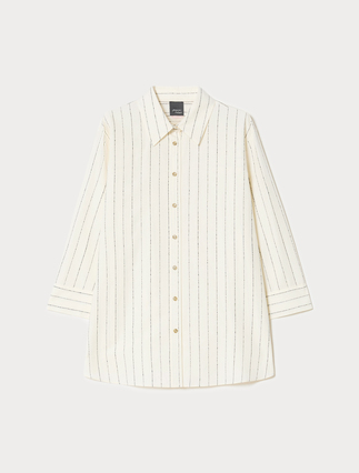 Camicia in lino e viscosa gessato - Marina Rinaldi