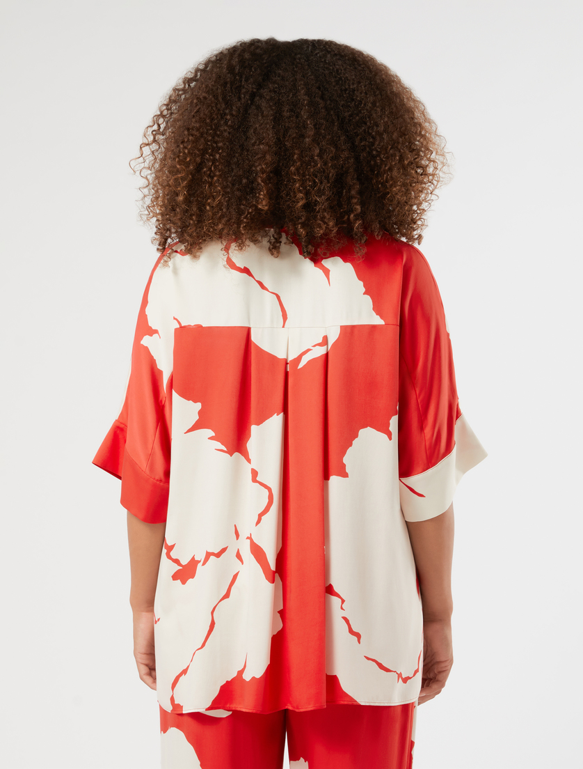 Bluse aus bedrucktem Satin - ROT - Marina Rinaldi - 4