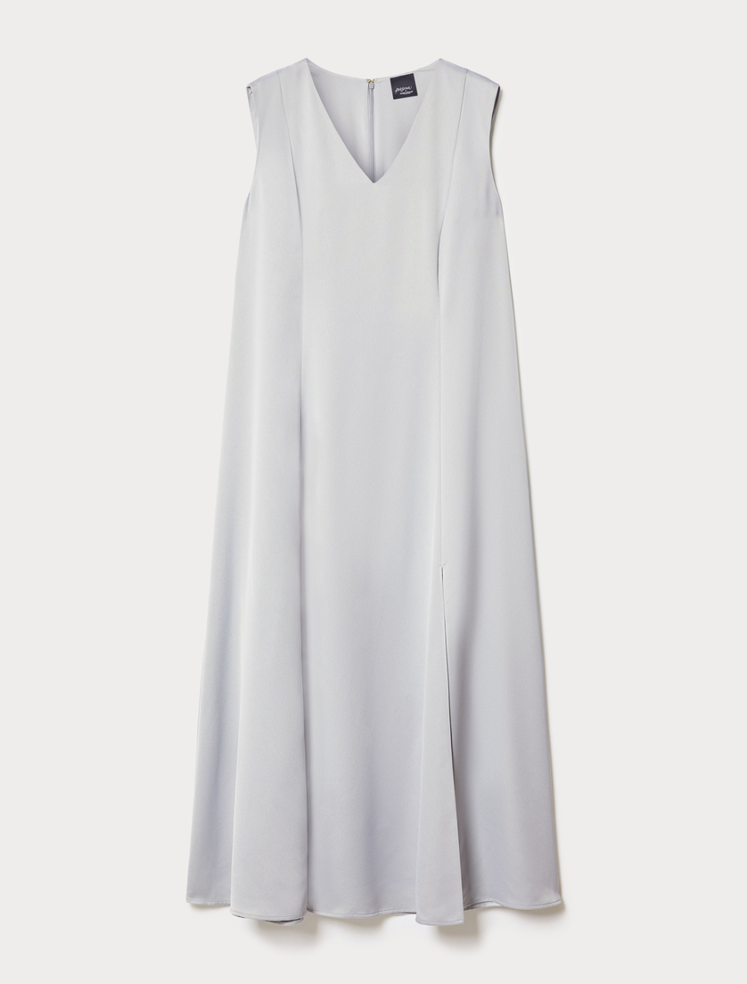 Crepe envers satin dress - PEARL GREY - Marina Rinaldi