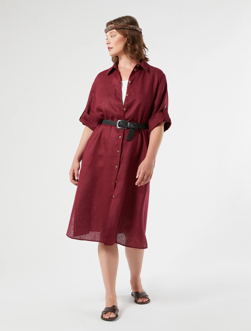 Hemdblusenkleid aus Leinen - Marina Rinaldi
