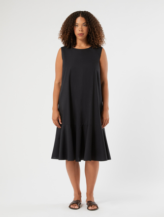 Cotton dress - BLACK