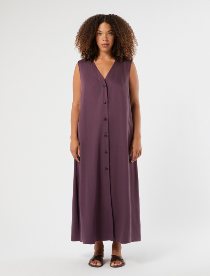 Lyocell shirt dress - PLUM