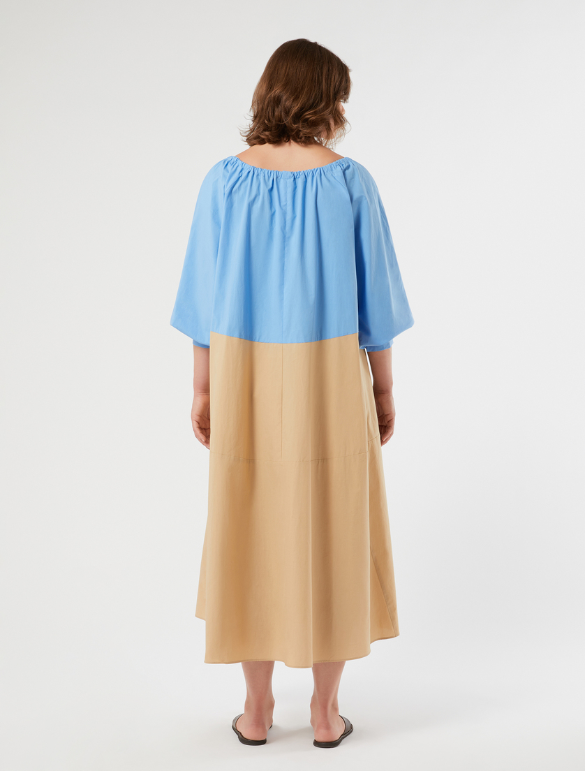 Kleid aus Baumwolle mit Rüschen - AZURBLAU - Marina Rinaldi - 4