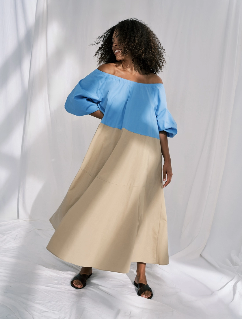 Kleid aus Baumwolle mit Rüschen - Marina Rinaldi