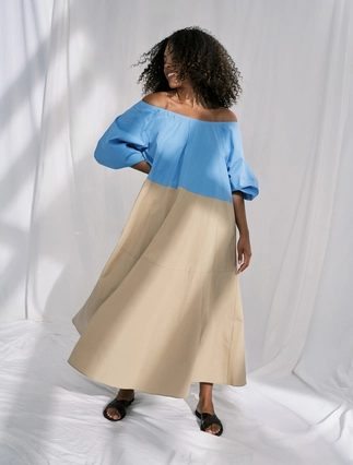 Kleid aus Baumwolle mit Rüschen - Marina Rinaldi