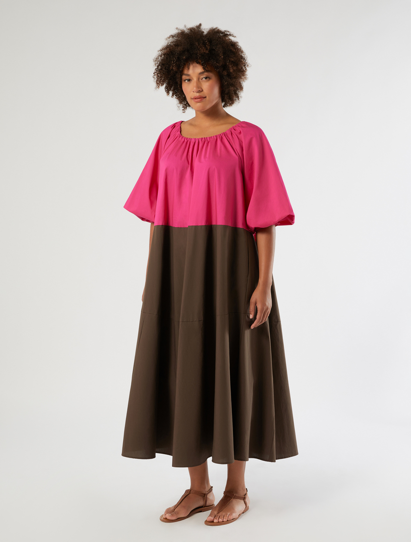 Kleid aus Baumwolle mit Rüschen - FUCHSIE - Marina Rinaldi - 3