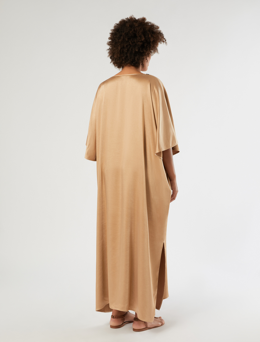 Kaftankleid aus Satin mit Pailletten - BEIGE - Marina Rinaldi - 4