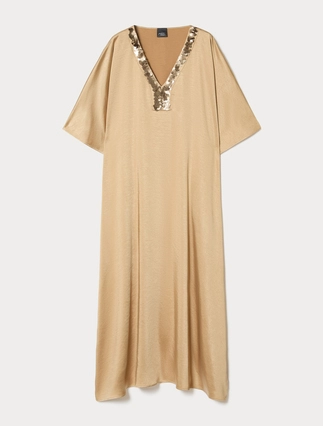 Kaftankleid aus Satin mit Pailletten - Marina Rinaldi