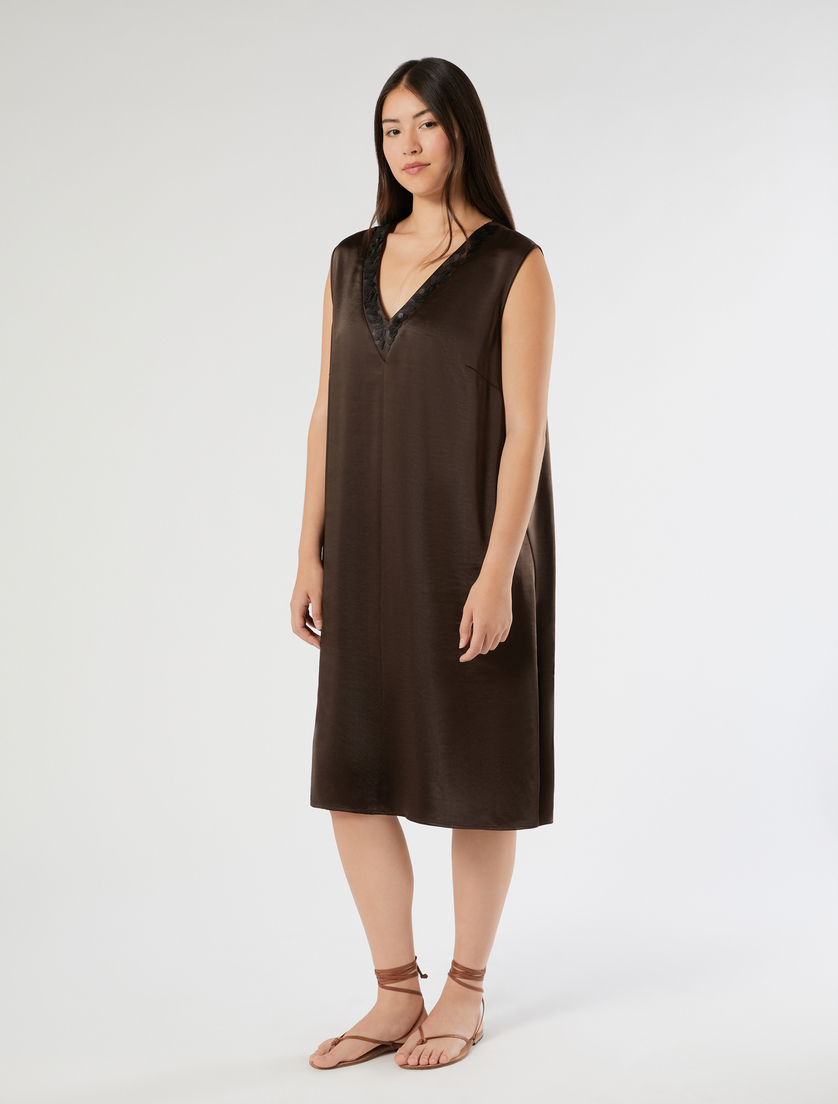 Kleid aus Satin mit Pailletten - KAKAO - Marina Rinaldi - 3