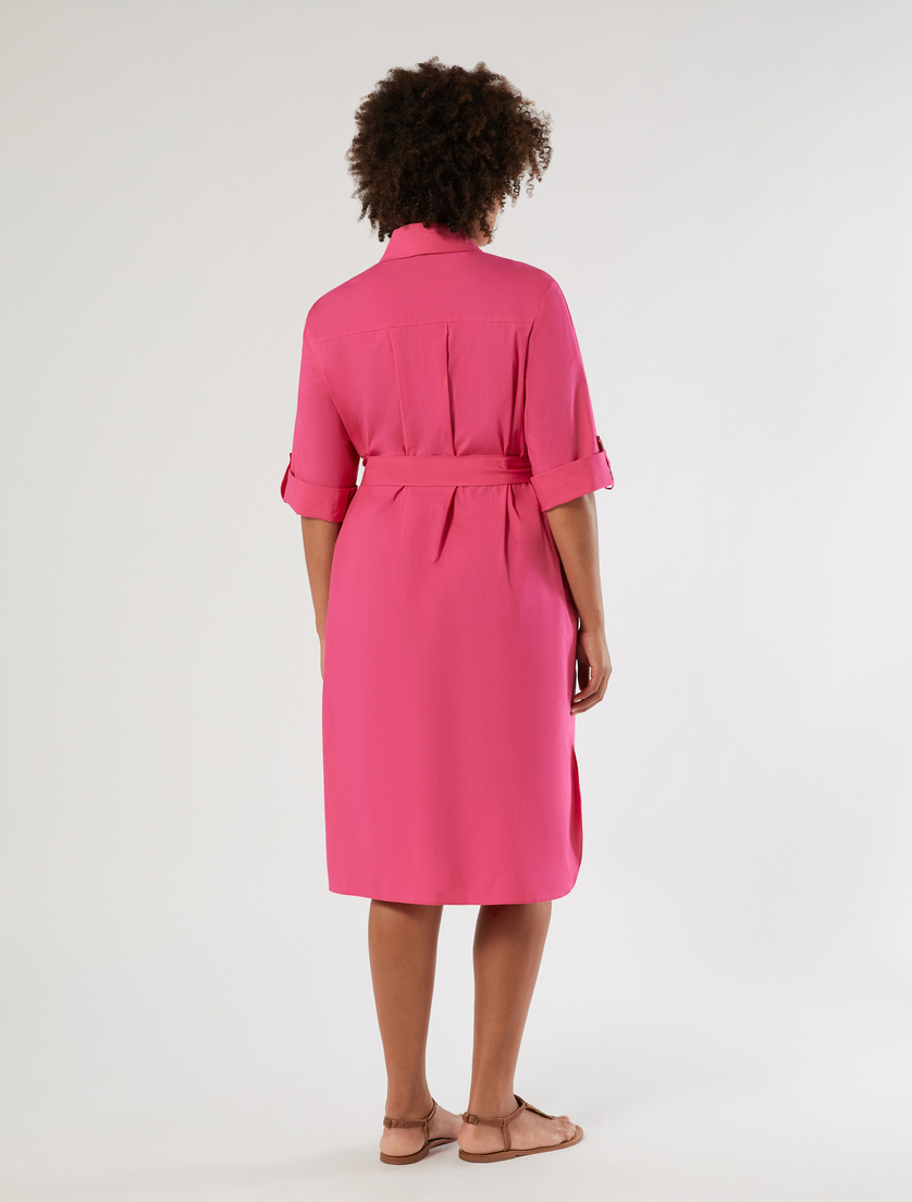 Cotton poplin dress - FUCHSIA - Marina Rinaldi - 4
