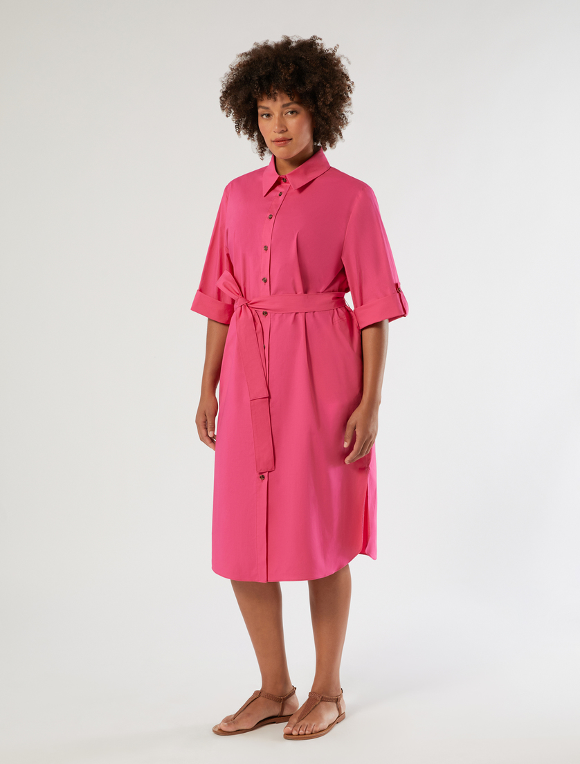 Cotton poplin dress - FUCHSIA - Marina Rinaldi - 3