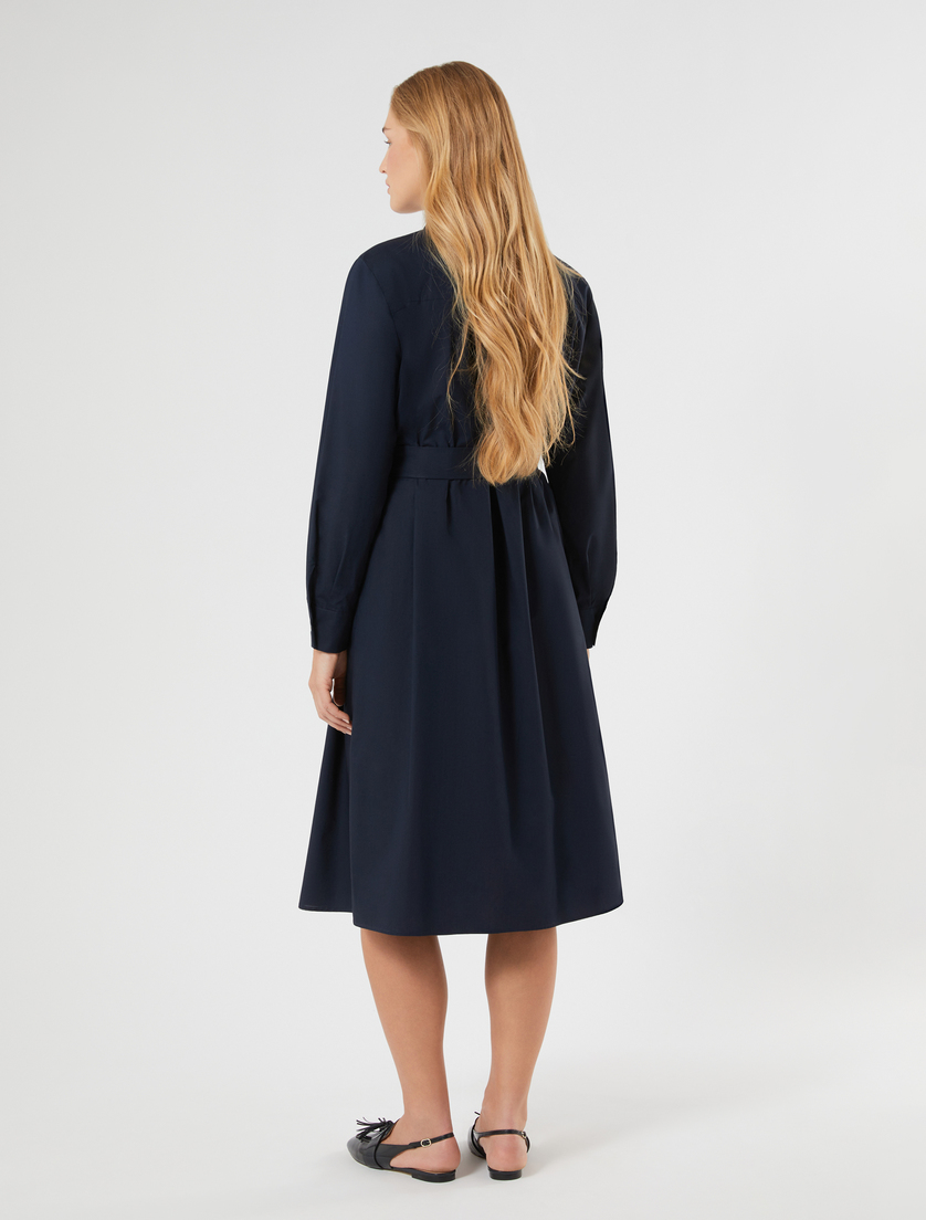 Cotton poplin dress - MIDNIGHTBLUE - Marina Rinaldi - 4