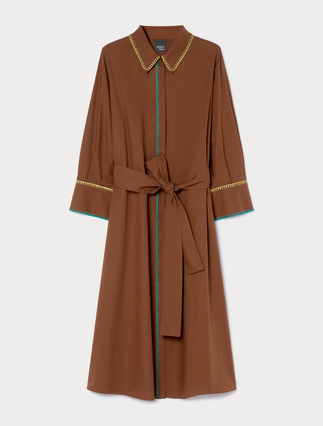 Embroidered poplin shirt dress - Marina Rinaldi