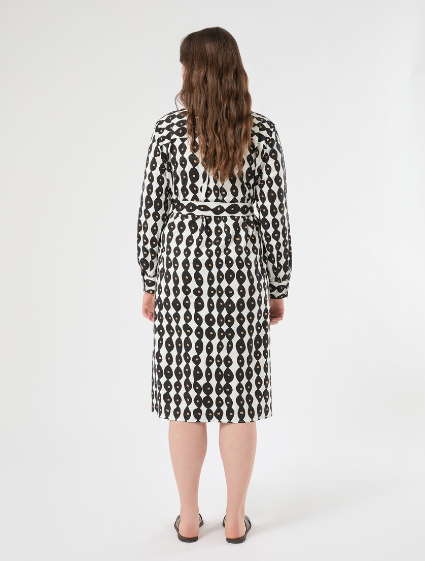 Shirt dress in cotton poplin - WHITE - Marina Rinaldi - 4