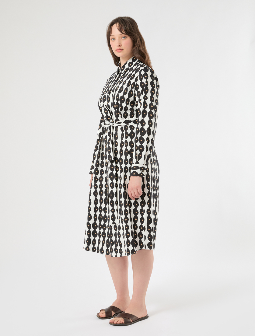 Shirt dress in cotton poplin - WHITE - Marina Rinaldi - 3