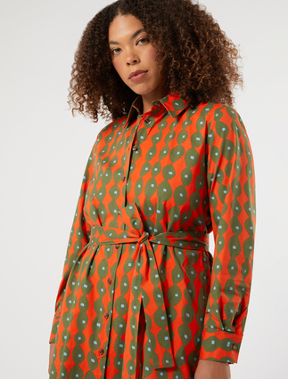Shirt dress in cotton poplin - CORAL - Marina Rinaldi - 5