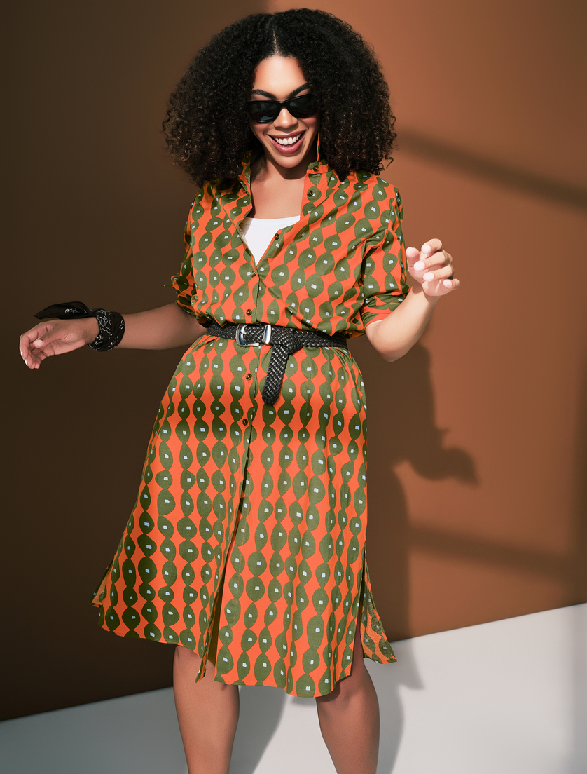 Hemdblusenkleid aus Baumwollpopeline - Marina Rinaldi