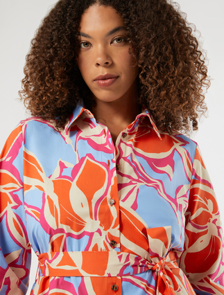 Shirt dress in cotton poplin - CORAL - Marina Rinaldi - 5