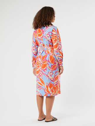 Shirt dress in cotton poplin - CORAL - Marina Rinaldi - 4